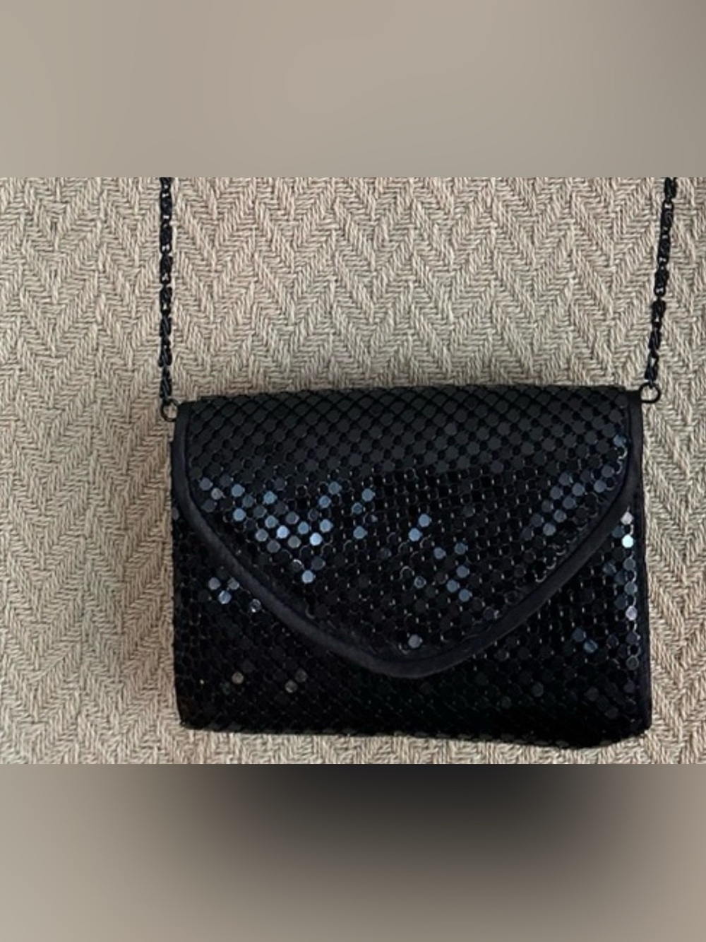 Black Sequin Crossbody Clutch - Women's Evening Clutch